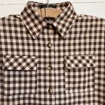 Cider Brown Check Home Button Up Long Sleeve Top SZ S NWT Photo 5