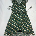 NAF NAF Green and Cream Patterned Mini Dress Black Size 36 Photo 2