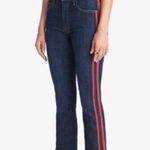 EUC Mother Women's Jeans with Red Stripe. Size 24 “the looker ankle fray” style Blue Photo 9