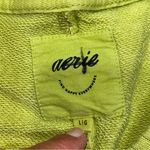 Aerie Lime Green Down To Earth Oversized Crewneck Fleece Sweatshirt size Large Photo 8