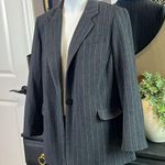Kenneth Cole Charcoal & White Pinstripe Blazer Size 14W Photo 0