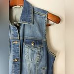 Boston Proper  Blue sleeveless button up denim trucker vest. S Photo 1