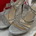 Jessica Simpson JS- JAEYA Platinum Shimmer Strappy Heels Photo 8