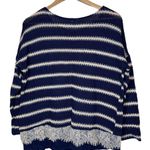 Dress Barn Lightweight Knit Pullover Sweater w/ Lace Navy Size Large Photo 1