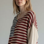 Venus Stars And Stripes American Flag Sweater Slouchy Boho Grunge Size Medium Photo 0