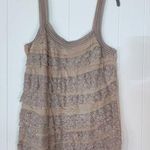 EXPRESS  Beige Tiered Lace Tank L Photo 0