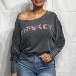 Chaser Gray Floral Whiskey Sweatshirt Sz S NWOT Photo 0