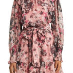 Rachel Parcell Floral Print Ruffle Chiffon Blouson Dress 0 XS Photo 0