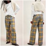 Free People NWT Hudson Canyon Pants - pop combo yellow blue purple - Medium Photo 1