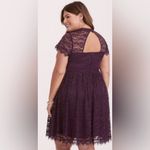 Torrid  -  DEEP PURPLE HIGH NECK SHORT SLEEVE LACE woman DRESS plus SIZE 16 Photo 1