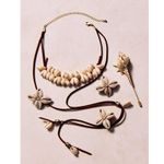 Free People Katie Leather Shell Choker NWT Layered Necklace Beach Bohemian Surf Photo 13