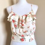 Forever 21 Floral Chiffon Ruffle Crop Top Photo 1