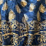 Ny Collection  Navy and Gold Leaf A-Line Skirt Photo 3