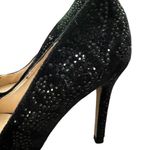 ZARA Basics Black Velvet Embellished Stiletto Heels EU 38 US 8 Photo 1