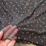 Moa Moa Y2k Vintage  Black Mesh Sheer Heart Patterned Baby Tee Womens Size Medium Photo 2