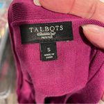 Talbots Cute raspberry cream lightweight cardigan sweater pockets cotton blend Photo 3