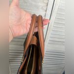 Calvin Klein Double Handle Satchel Bag Brown/Tan-Medium Photo 6