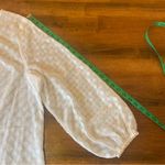 Liz Claiborne  size 0X Sheer White with Gold Thread detail Long Sleeves Blouse Photo 2