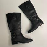 Lauren Ralph Lauren Boots Macelyn Riding Equestrian Leather Buckles Tall Black Silver Size 8.5 Photo 4