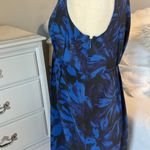 Simply Vera  Dress Vera Wang Royal Blue Black Floral Womens 4 Silky Small Photo 6