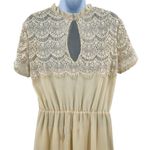 Urban Outfitters  Crochet Lace High Neck Short Sleeve A-Line Dress Photo 3