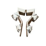 Brenda Zaro White Leather Heart Embellished Heels 37 Made In SpainT3589 Bridal Size 6 Photo 1