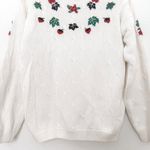 Northern Reflections VTG  Womens Sweater‎ Size L White Holiday Embroidered 90s Photo 2