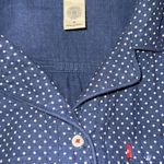 Levi's Levi Strauss & Co🦎Womens Blue Mini Dress Polka Dots Collared Long Photo 2