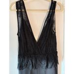 ZARA Black Deep V Lace Jumpsuit Photo 4