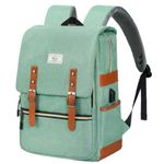 NEW Ronyes Vintage Laptop Backpack w/ USB Charging Port – Mint Green Photo 0