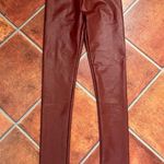 Lulus NWT Rock Music Burgundy Vegan Leather Leggings Photo 3