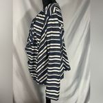 Lane Bryant Women's Navy Cream Stripe Fringe Open Front Cardigan Jacket 20 NWT Photo 2