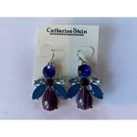 The Great Catherine Stein Earrings Purple Blue and Teal Pierced Colors & Design NEW Photo 8