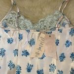 We are HAH Oversized Size XS NWT Let It Slip Dress Ditsy Floral French Blue Photo 7