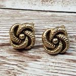 YSL Yves Saint Laurent Vintage Clip On Earrings Swirl Flower Photo 0