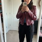 Vegan Leather Jacket Red Size M Photo 4