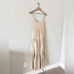 Elan NWT Curry Stripe Linen Blend Midi Dress in Tan and Cream Stripe Size M Photo 3