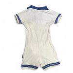 Missguided white and blue with embroidered playboy logo romper Photo 3