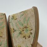 Karen Scott  Nude Slip On Leather Sandals with Floral Print Wedge Heel Size 7 Photo 6