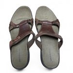 Merrell  Glade Slide Sandals Womens Size 9 Cognac Brown Leather Slip On Open Toe Photo 4