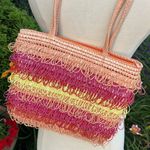 Purse Summer Bag Shoulder Pink Yellow Peach Photo 7