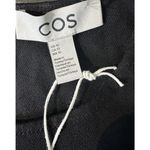 COS NWT  Draped Denim Top Black Womens US 10 Padded Shoulder Long Sleeve Blouse Photo 6