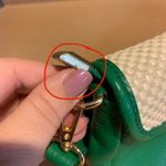 Divena Firenze DIVINA FIRENZE EMERALD GREEN LEATHER AND CREAM RATTAN CROSSBODY BAG Photo 12