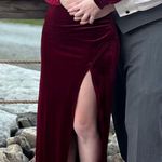 Long Sleeve Velvet Dress Red Size XS Photo 0