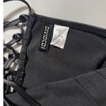 H&M Black Satin Criss-Cross Tie-Up Lace-Up Crop Top Shirt Blouse Size XS π€ Photo 2