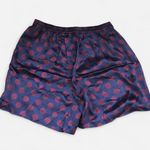 NWOT 90s Addiction Vintage 100% Silk Sleep Shorts Boxers Polka Dot Navy Blue Purple Photo 0