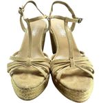 Colin Stuart Natural Espadrille Wedge Heel Sandals Strappy Size 7.5 Beige Photo 1