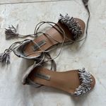 Steve Madden  Women's Cream and Brown Tassel Sandals Photo 0