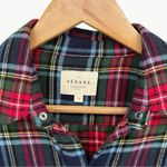 Sézane Max Long Sleeve Button Down Shirt | Sz 38 (US 6) | York Tartan Blue Plaid Photo 4
