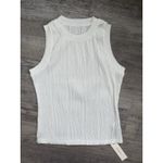 NWT Commense Wavy Textured White Tank Top SZ S Dressy Preppy Minimalist Photo 1